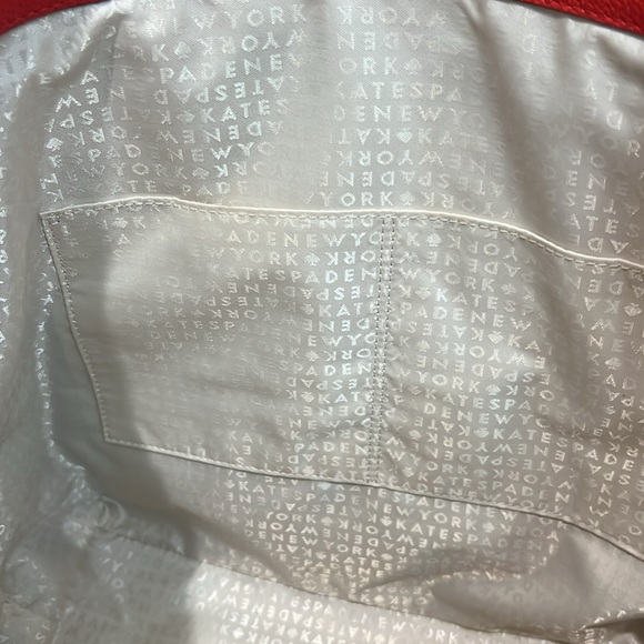 Kate Spade NEW larchmont avenue Penny Hot Chili Logo Leather Tote red - Picture 11 of 12